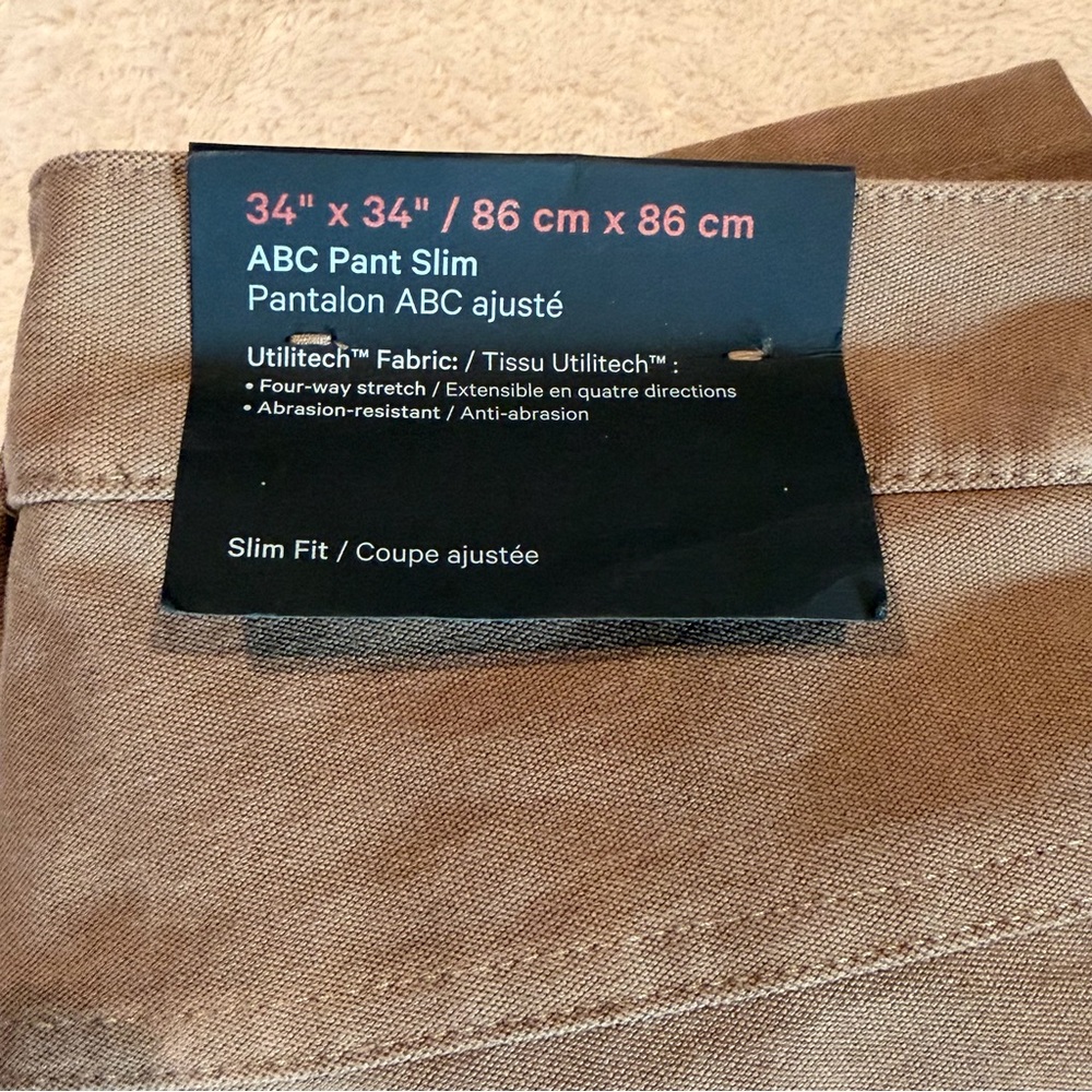 NWT Men’s Lululemon ABC Slim Pant 34” x 34” in Artifact/Neutral Camel Tan